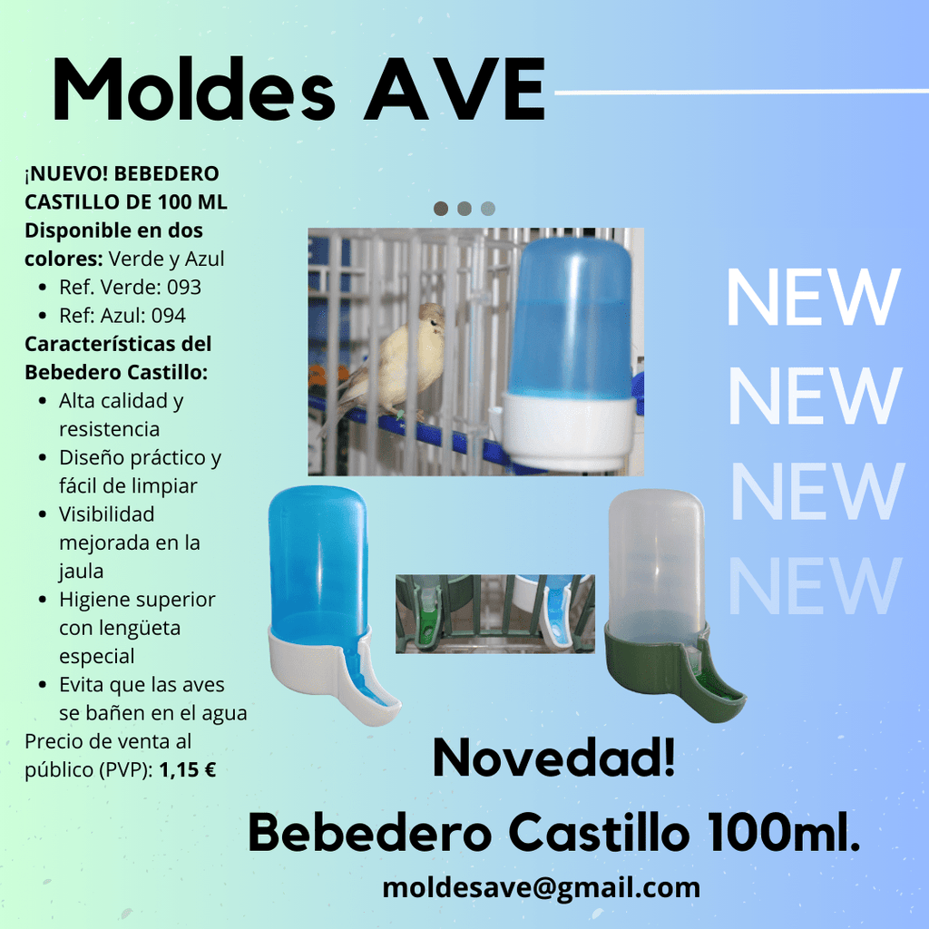 Bebedero Castillo azul Moldes Ave