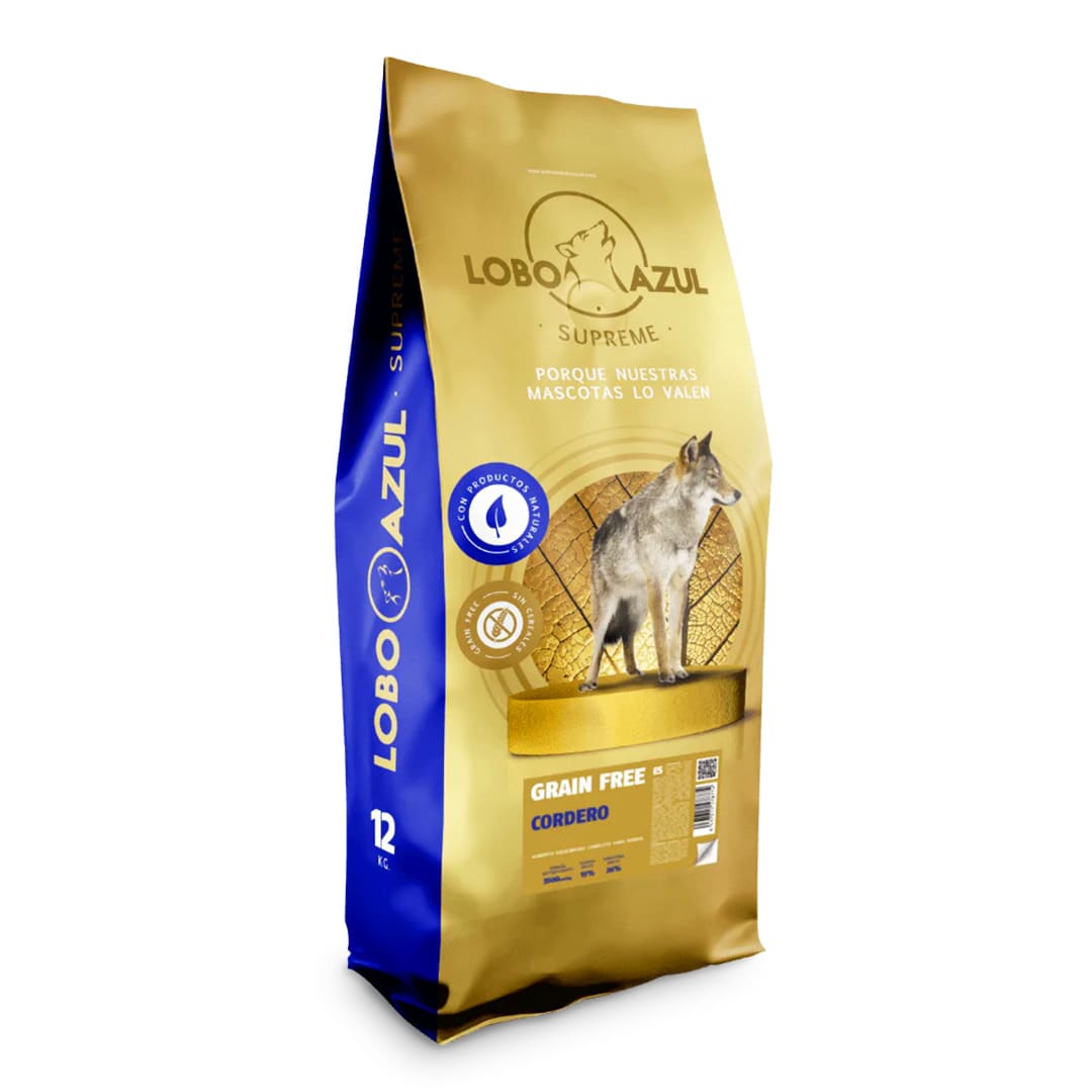 Grain Free Cordero, pienso monoproteico sin cereales Lobo Azul para perros adultos