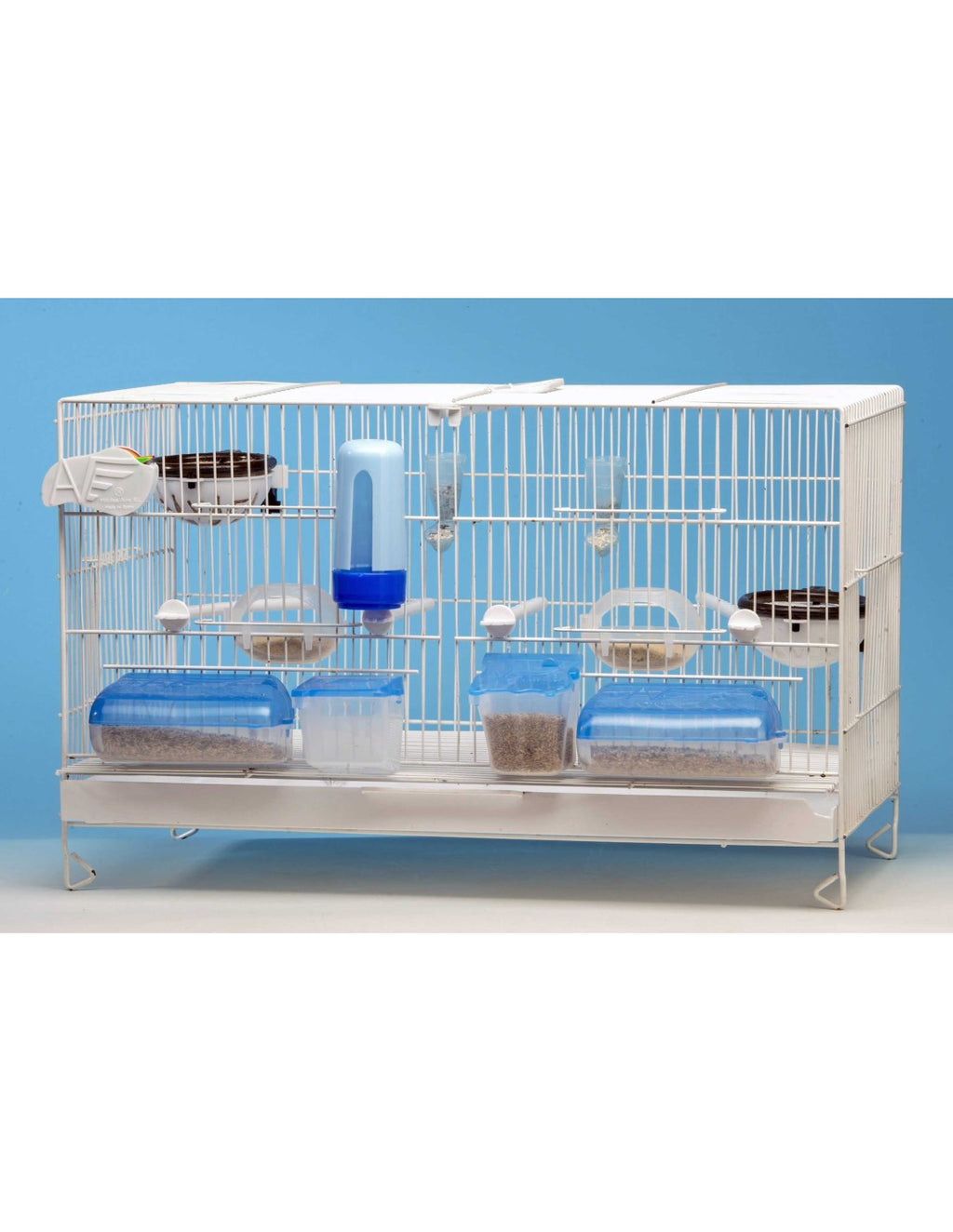 Comedero Doble tapa azul Moldes Ave